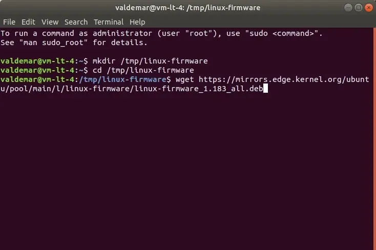 Install Firmware for Kernel Drivers on Ubuntu - Step 4