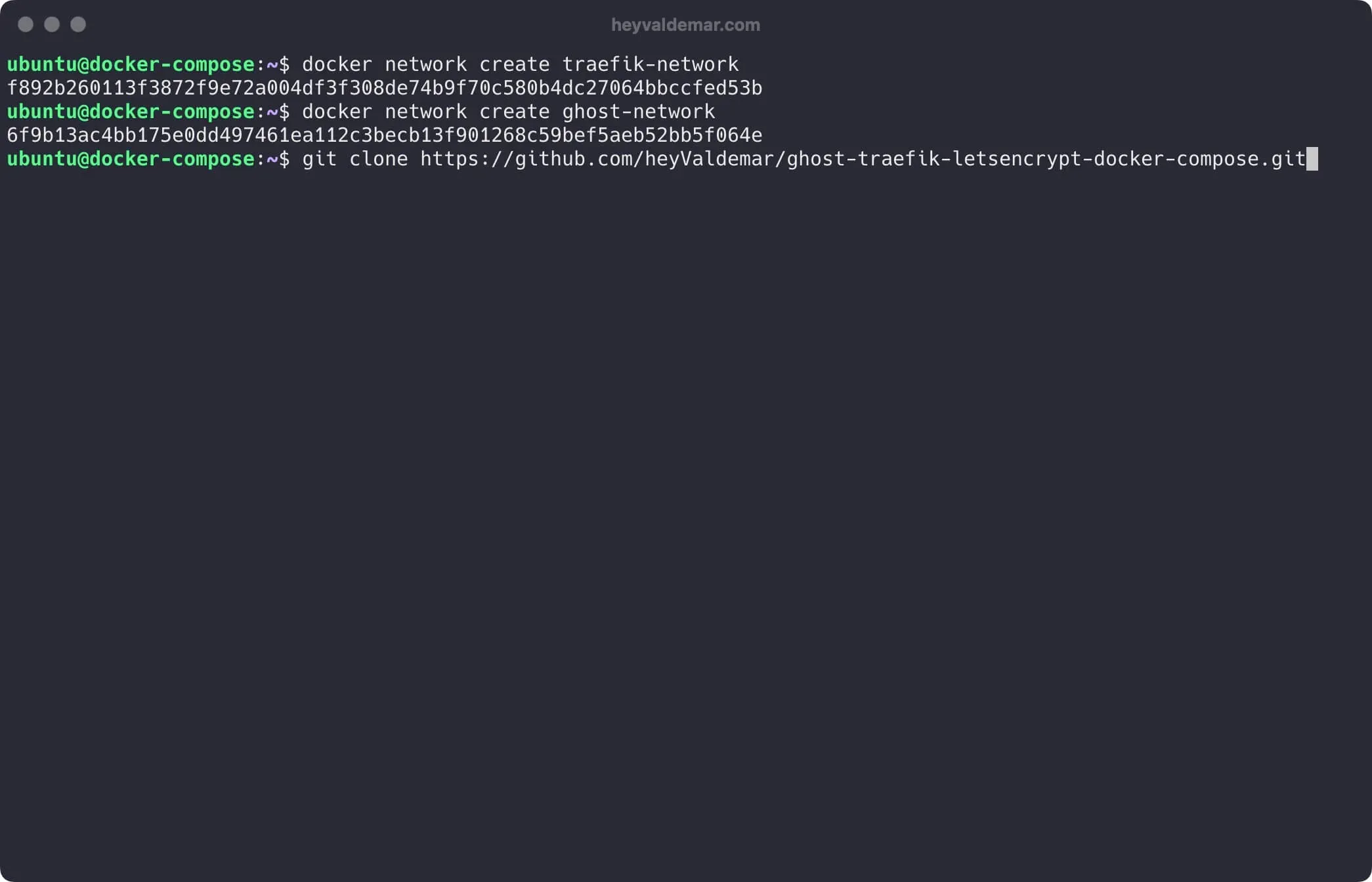 Install Ghost Using Docker Compose - Step 3