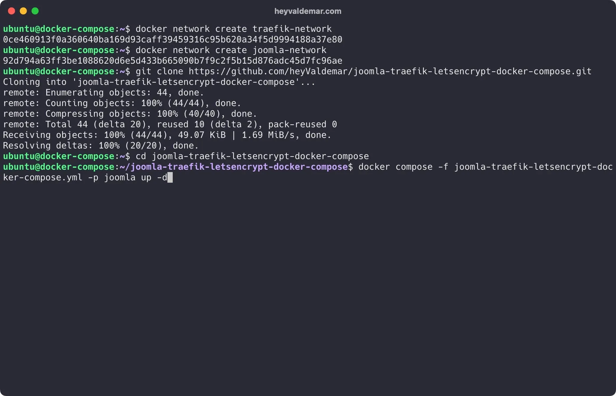 Install Joomla Using Docker Compose - Step 5