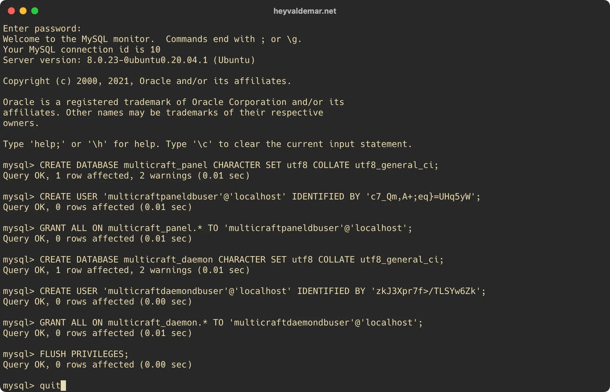 Install Multicraft on Ubuntu Server - Step 40