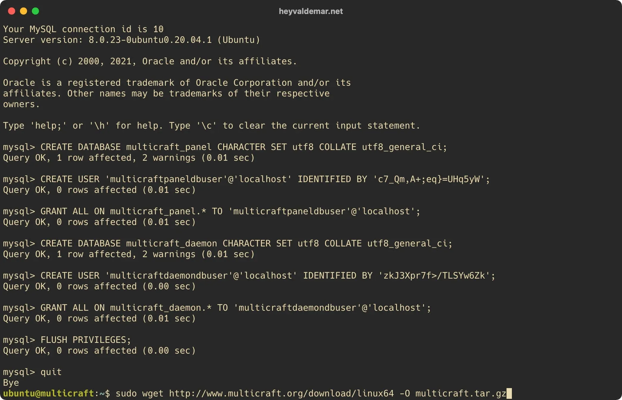 Install Multicraft on Ubuntu Server - Step 41