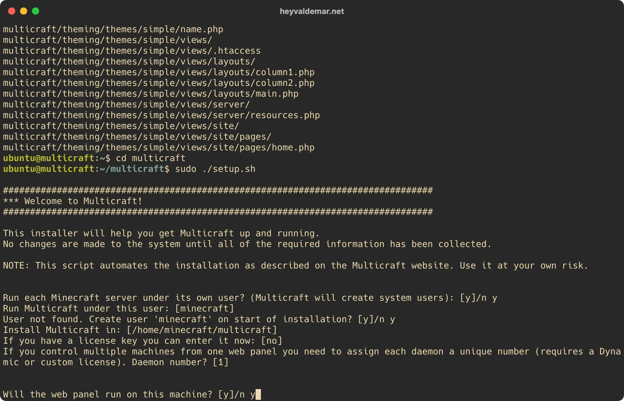 Install Multicraft on Ubuntu Server - Step 51