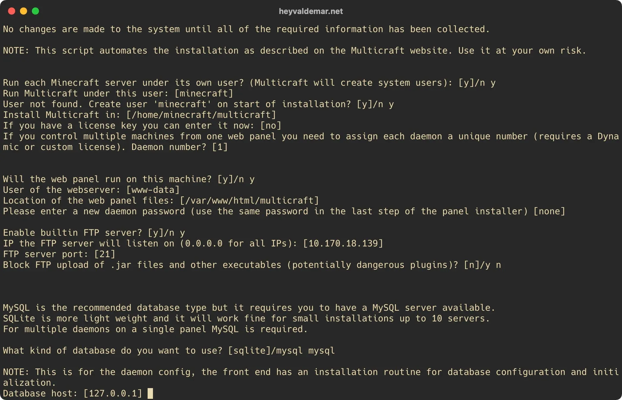 Install Multicraft on Ubuntu Server - Step 60