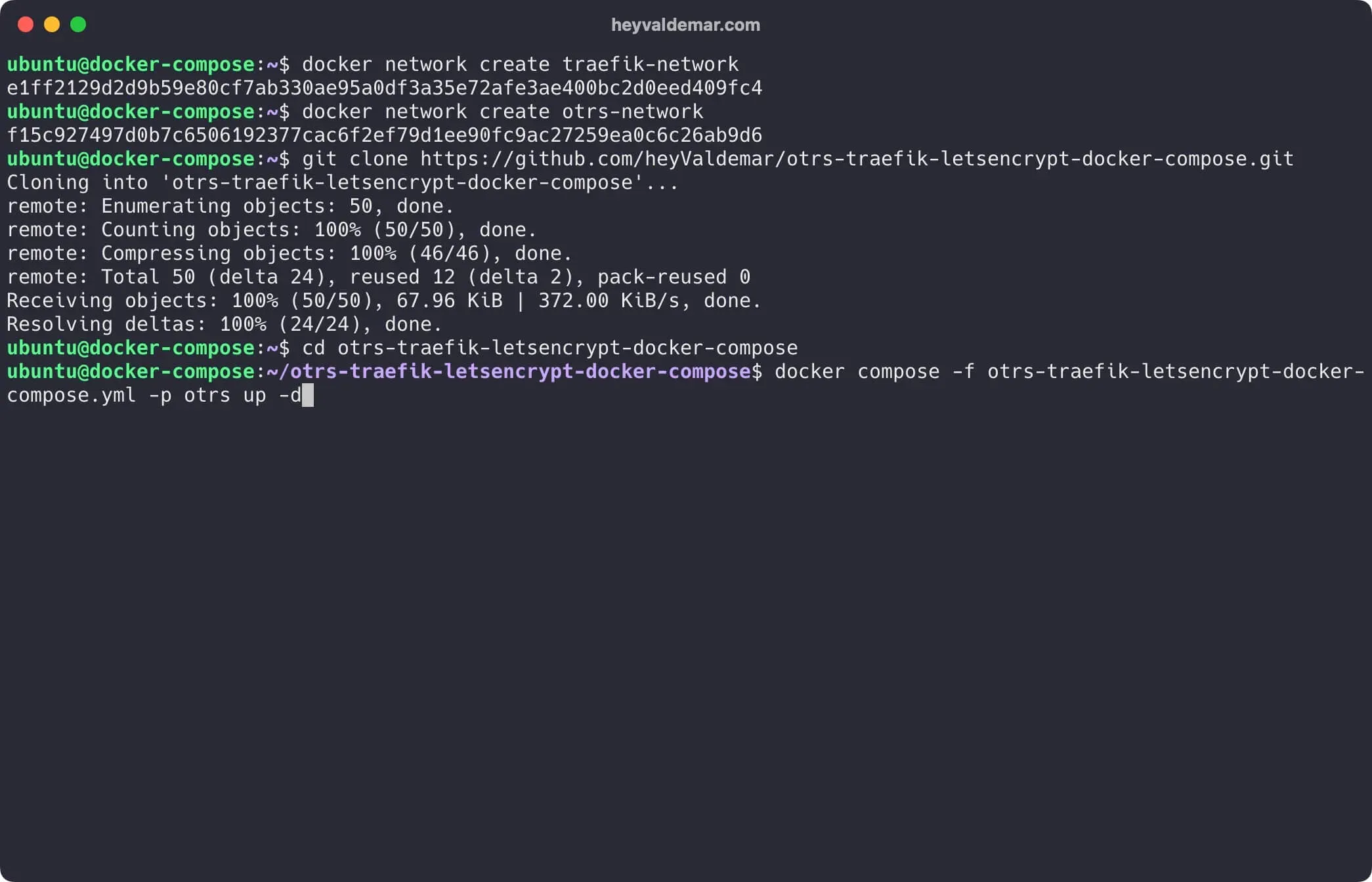 Install OTRS Using Docker Compose - Step 5