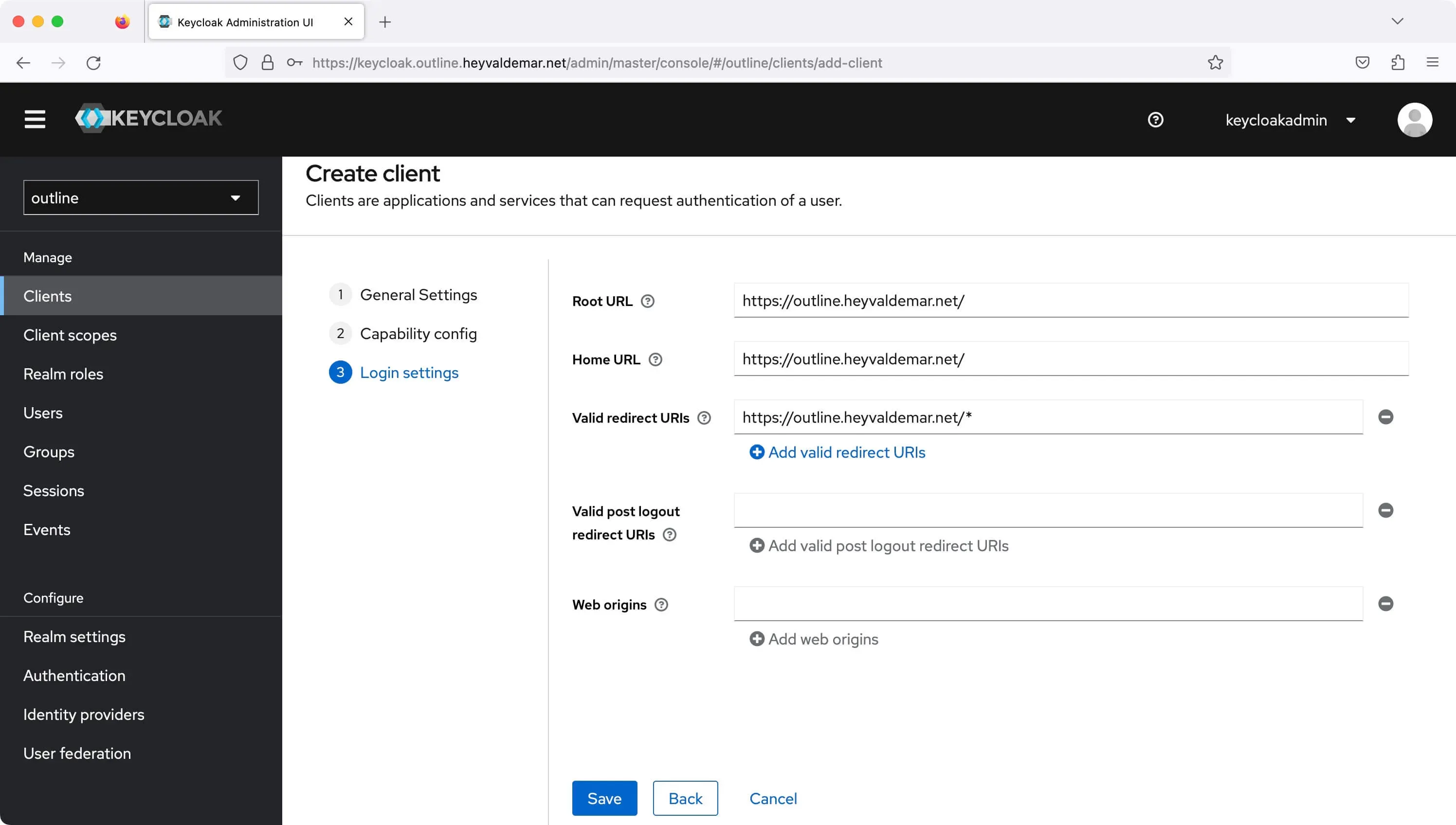 Install Outline and Keycloak Using Docker Compose - Step 15