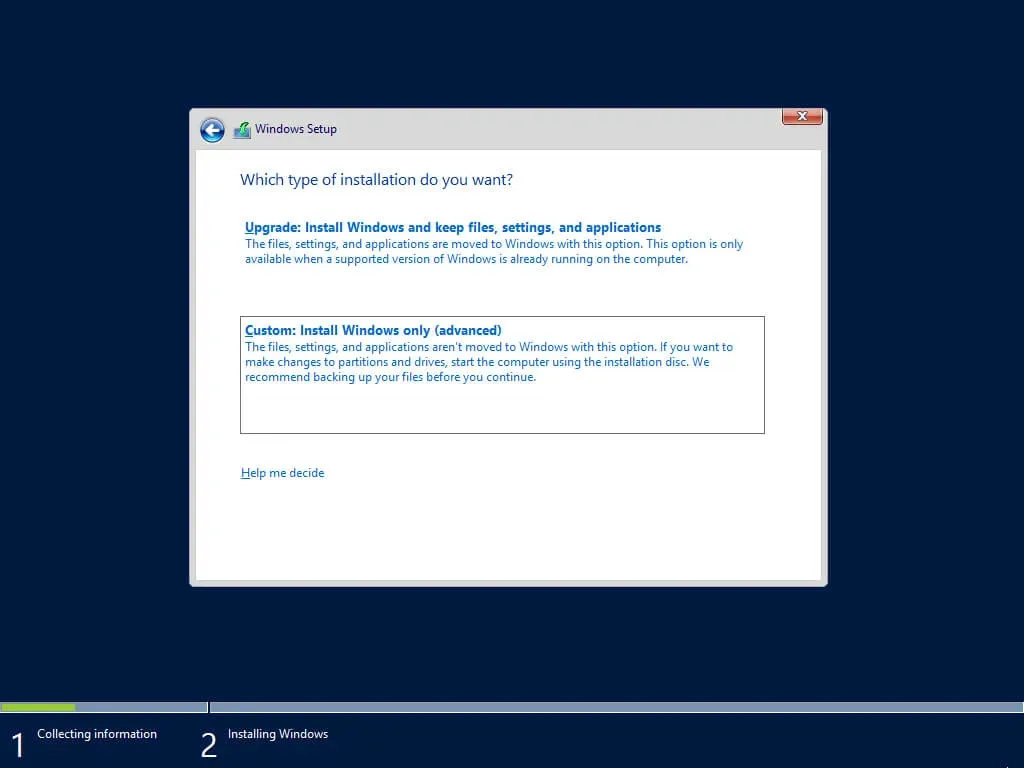 Install Windows Server 2012 R2 - Step 6