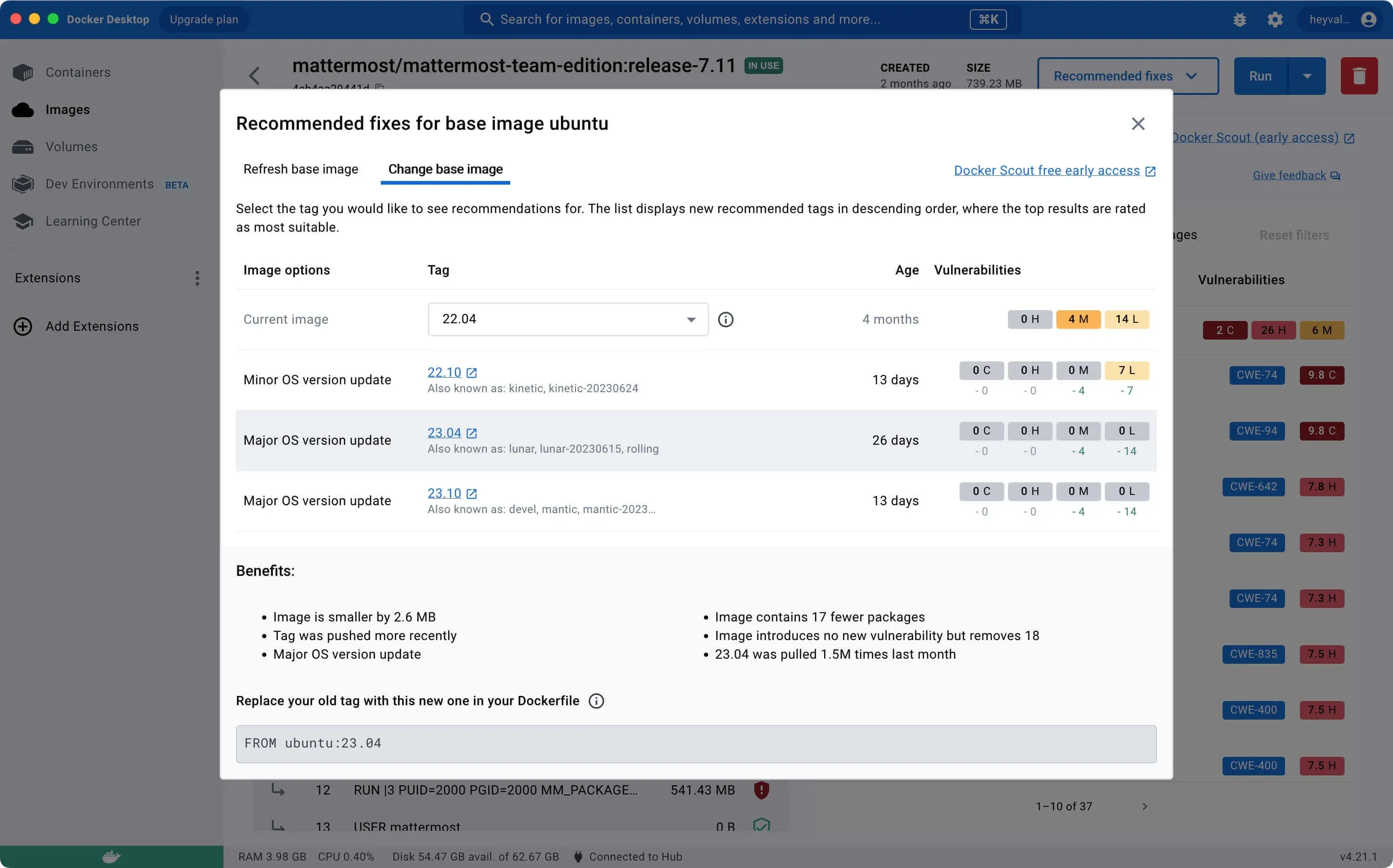 Mastering Docker Scout through Docker Desktop GUI and CLI - Step 5
