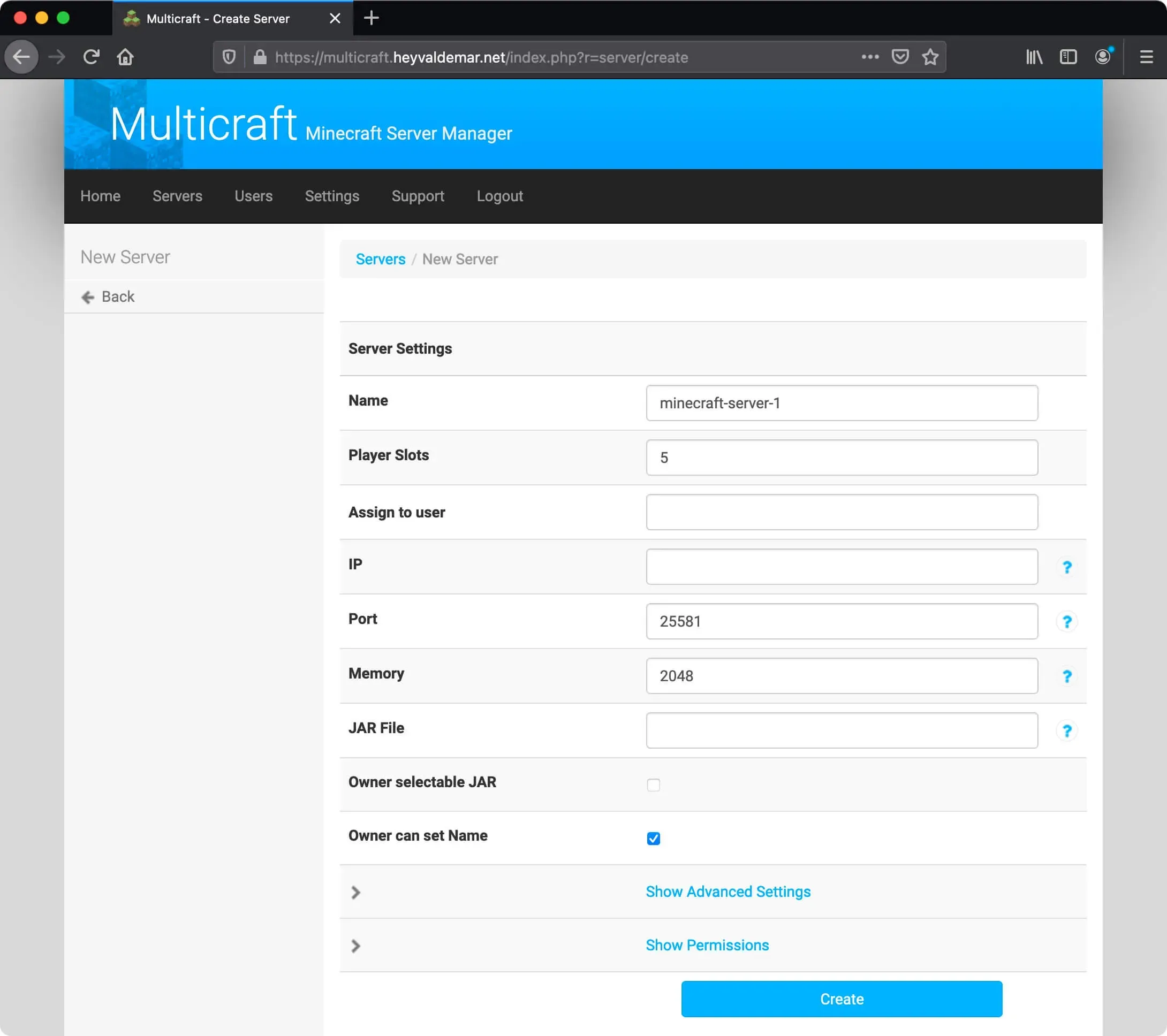 Run a Minecraft Server with Multicraft - Step 4