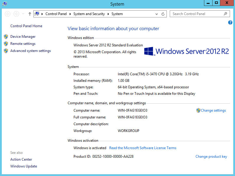 Basic Setup of Windows Server 2012 R2