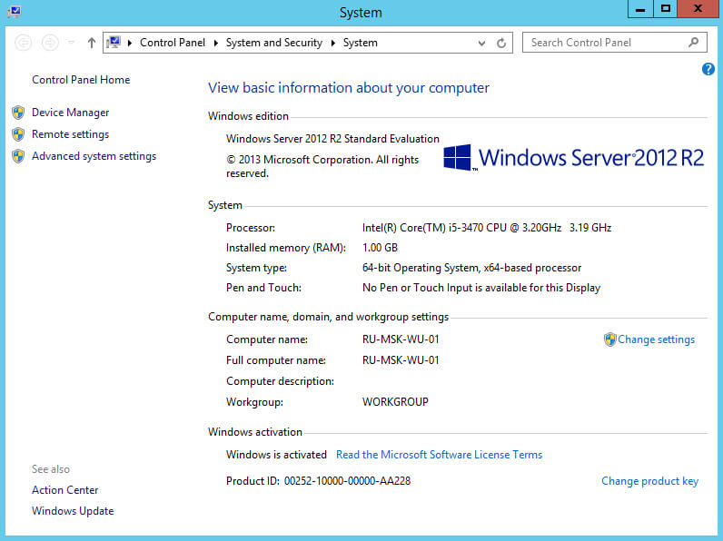 Basic Setup of Windows Server 2012 R2