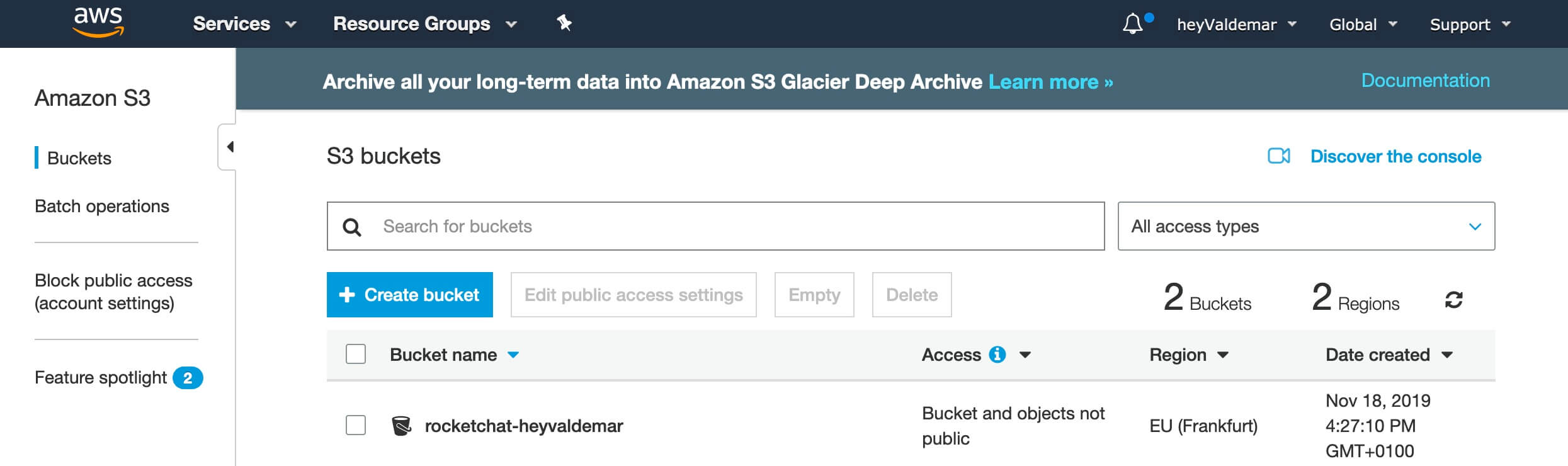 Configure Amazon S3 for Rocket.Chat File Sharing