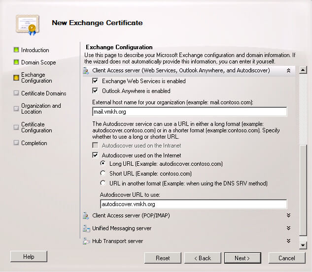 Configure Exchange Server 2010