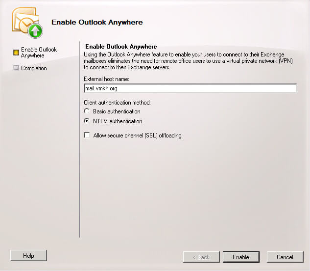 Configure Exchange Server 2010