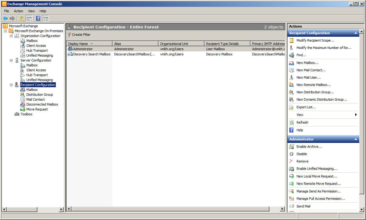 Configure Exchange Server 2010