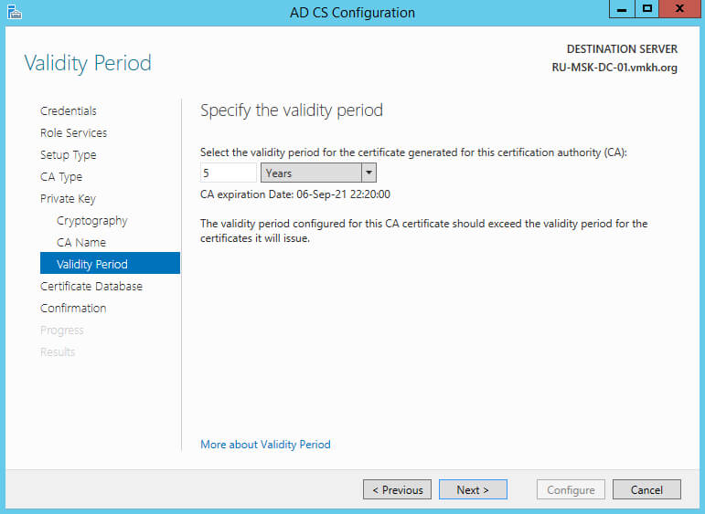 Configure Exchange Server 2016