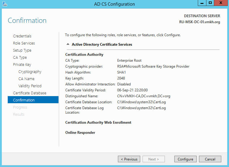 Configure Exchange Server 2016