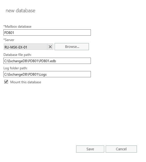 Configure Exchange Server 2016