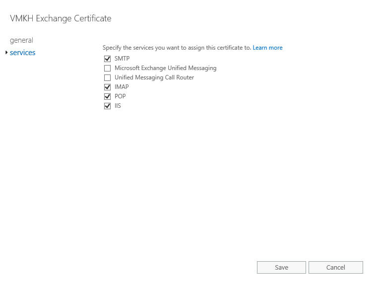 Configure Exchange Server 2016