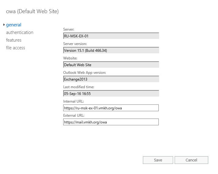 Configure Exchange Server 2016
