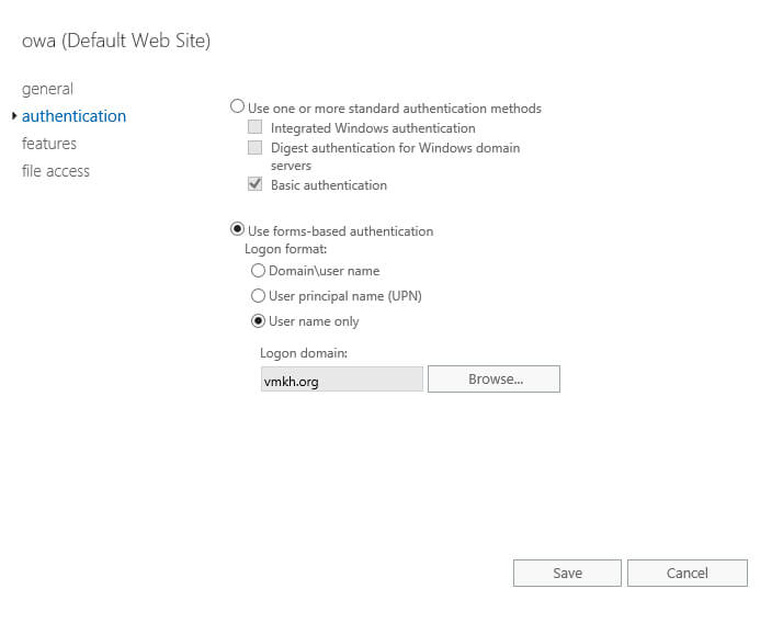 Configure Exchange Server 2016