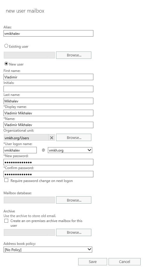 Configure Exchange Server 2016