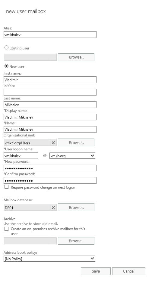 Configure Exchange Server 2016