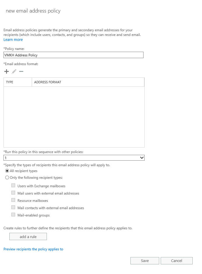 Configure Exchange Server 2016