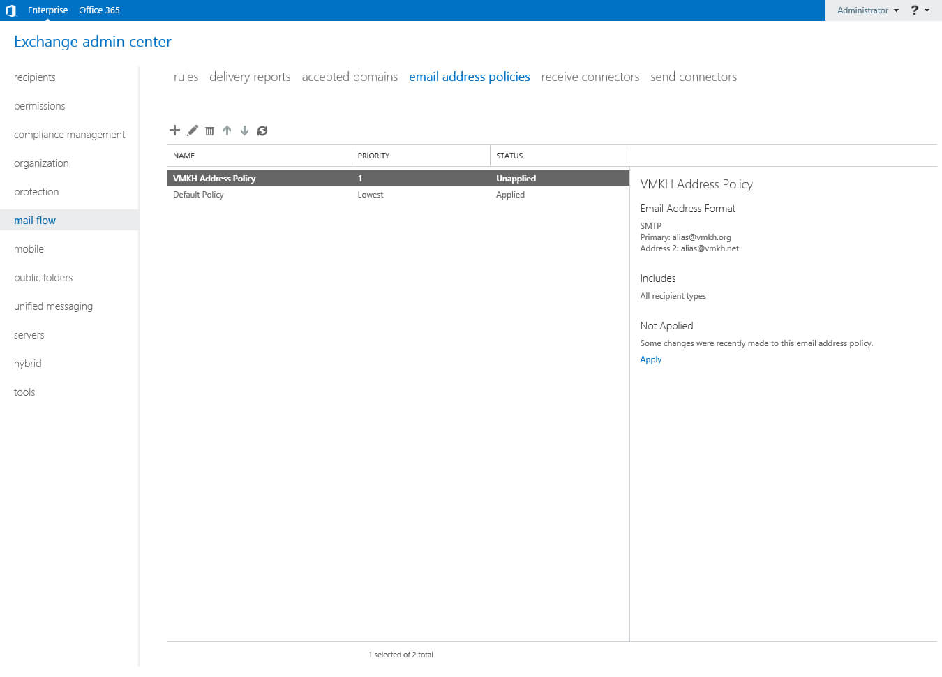 Configure Exchange Server 2016