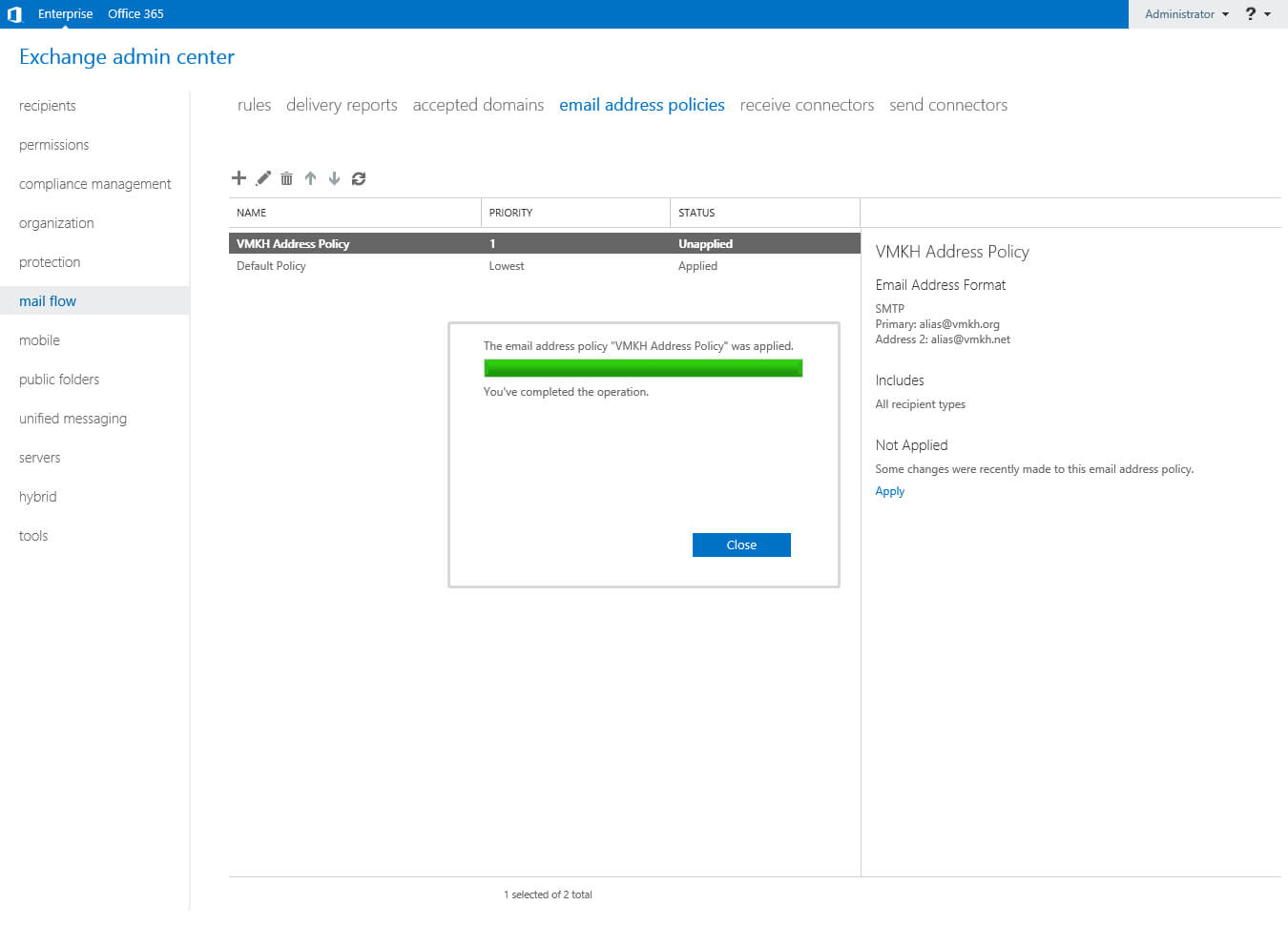 Configure Exchange Server 2016