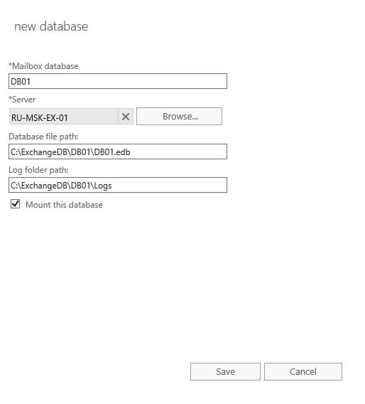 Configure Exchange Server 2016