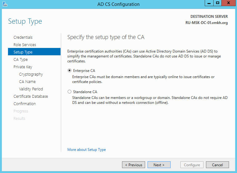 Configure Exchange Server 2016