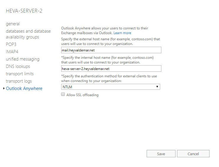 Configure Exchange Server 2019