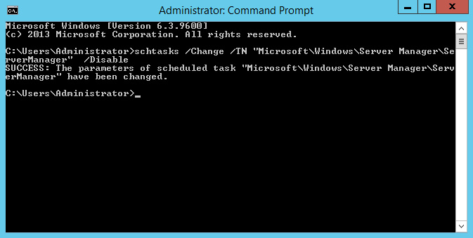 Disable Server Manager Autostart in Windows Server 2012 R2