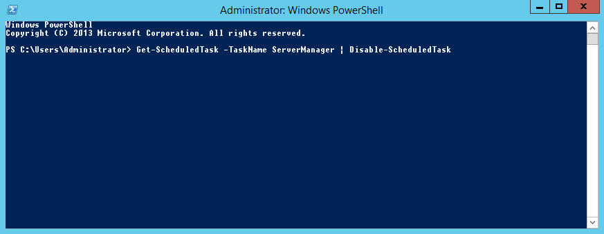 Disable Server Manager Autostart in Windows Server 2012 R2