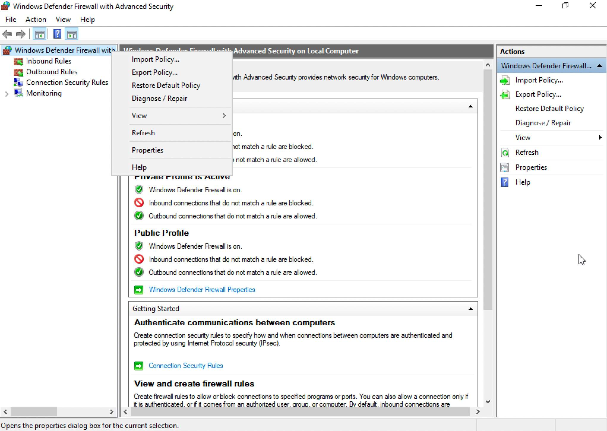 Enable Logging in Windows Firewall