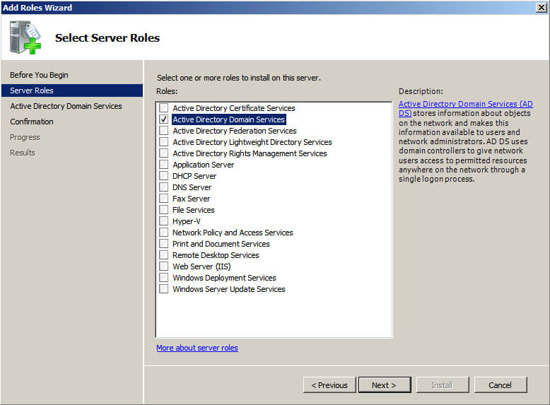 Install Active Directory Domain Services on Windows Server 2008 R2