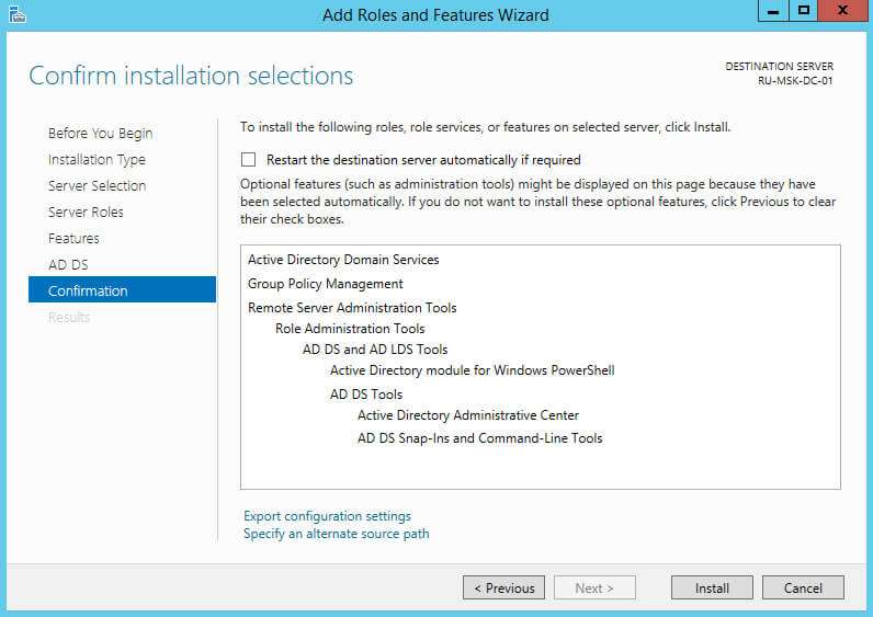 Install Active Directory Domain Services on Windows Server 2012 R2