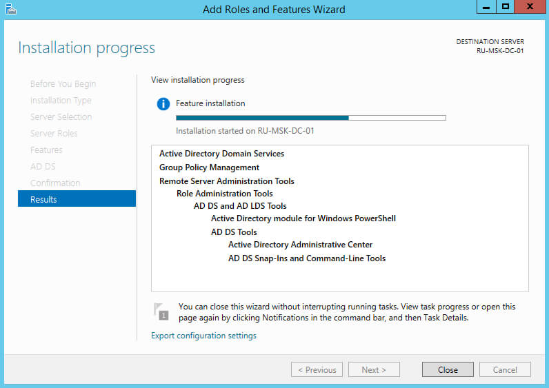 Install Active Directory Domain Services on Windows Server 2012 R2