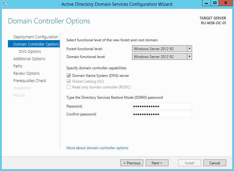 Install Active Directory Domain Services on Windows Server 2012 R2