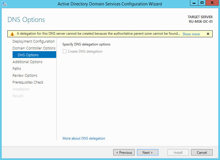 Install Active Directory Domain Services on Windows Server 2012 R2