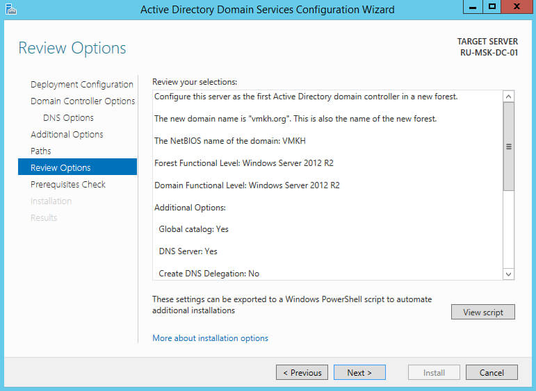 Install Active Directory Domain Services on Windows Server 2012 R2