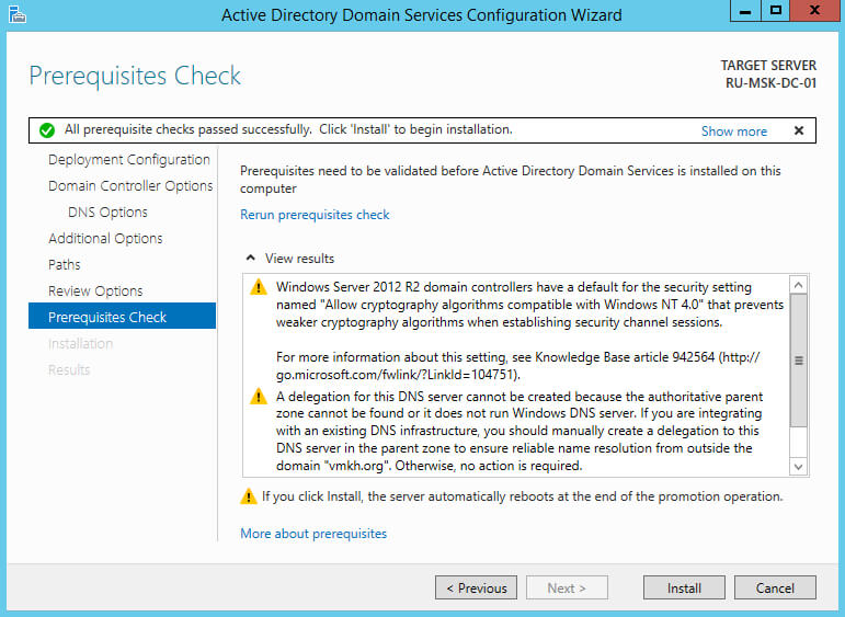 Install Active Directory Domain Services on Windows Server 2012 R2