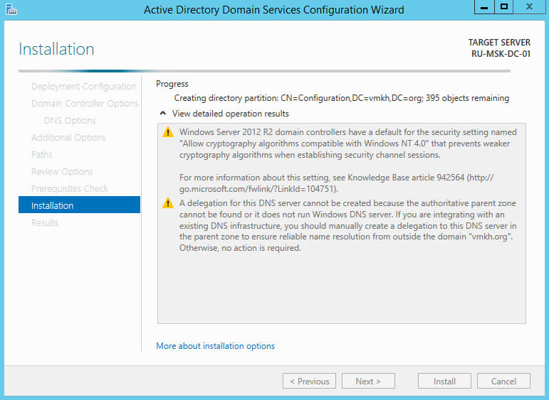 Install Active Directory Domain Services on Windows Server 2012 R2