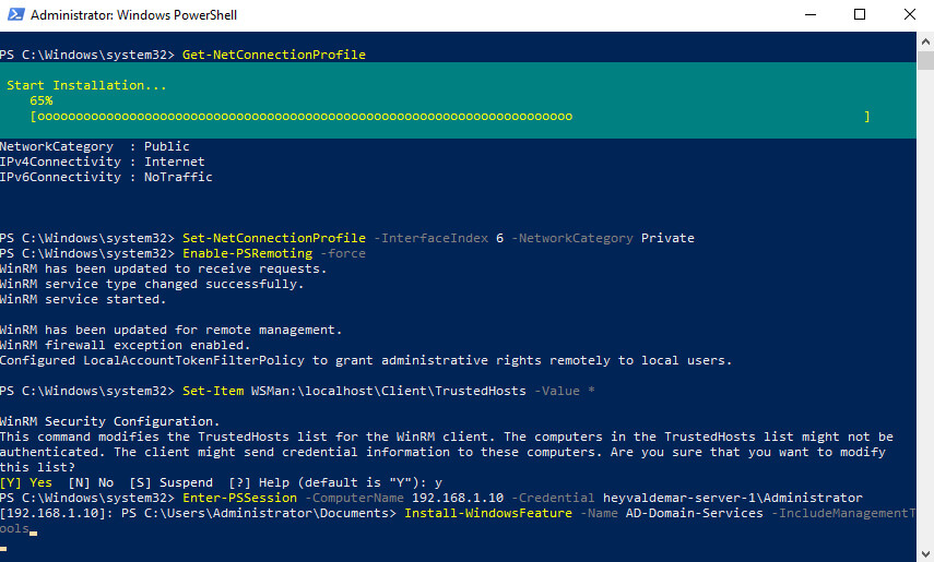 Install Active Directory Domain Services on Windows Server 2019 Server Core