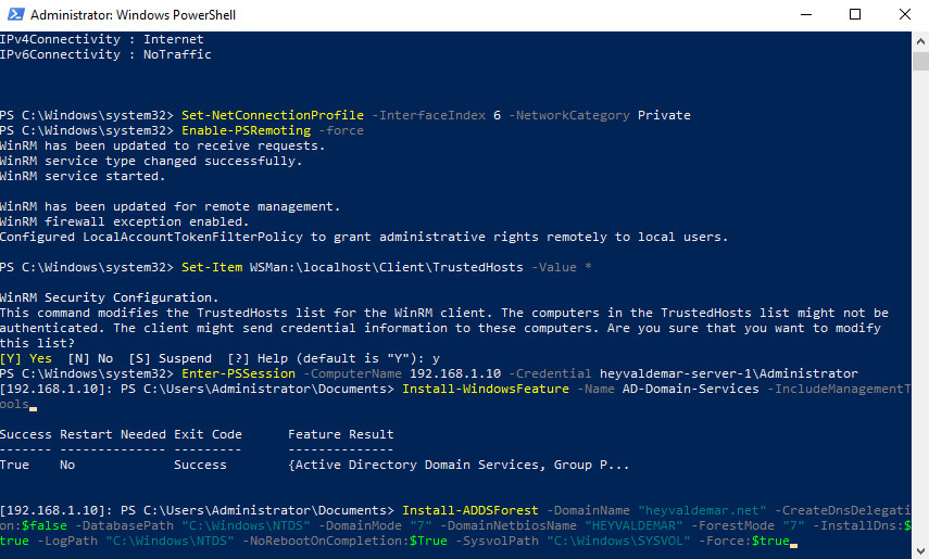 Install Active Directory Domain Services on Windows Server 2019 Server Core