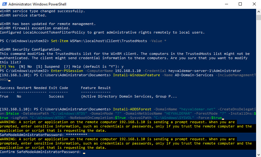 Install Active Directory Domain Services on Windows Server 2019 Server Core