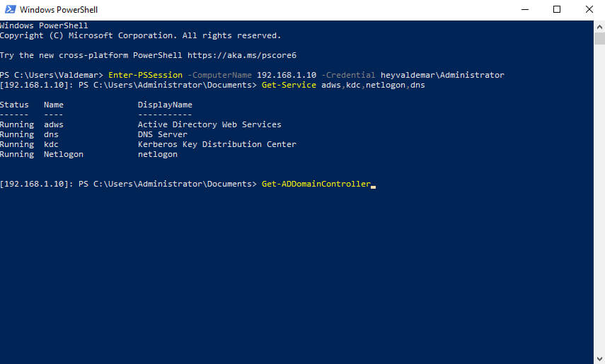 Install Active Directory Domain Services on Windows Server 2019 Server Core