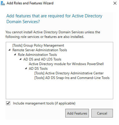 Install Active Directory Domain Services on Windows Server 2019