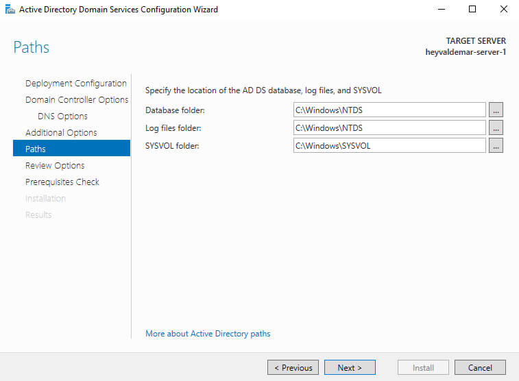 Install Active Directory Domain Services on Windows Server 2019