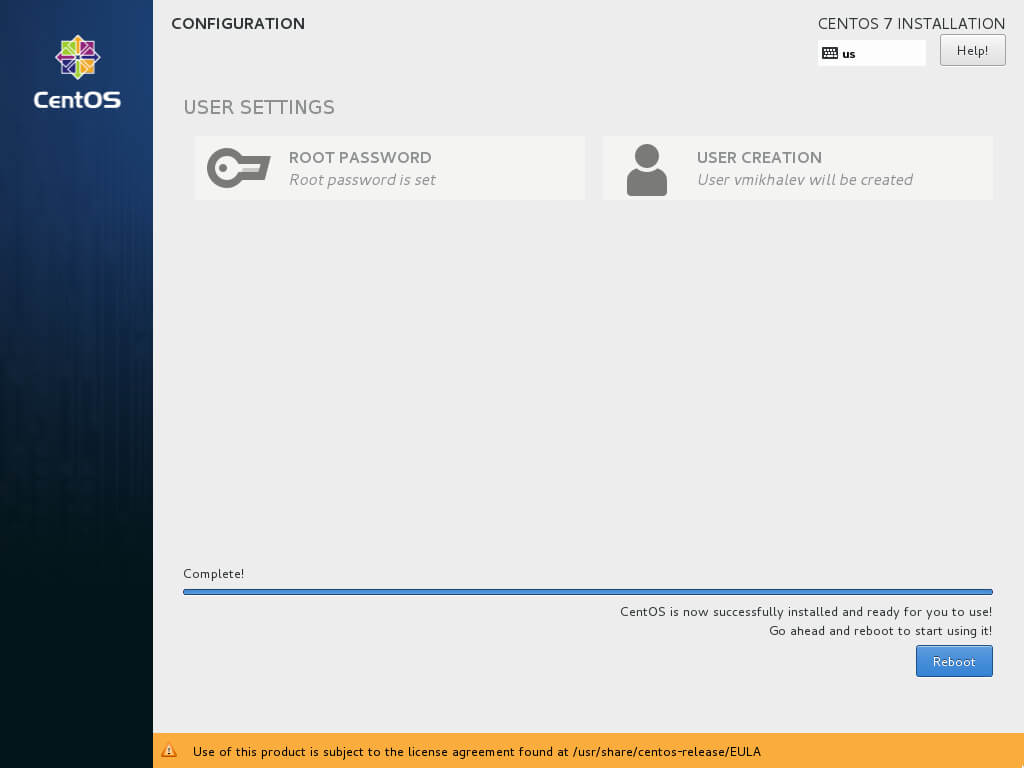 Install CentOS 7 Minimal